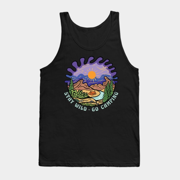 Vintage Retro Style Outdoor at Mountain Go Camping Stay Wild Tank Top by Msafi